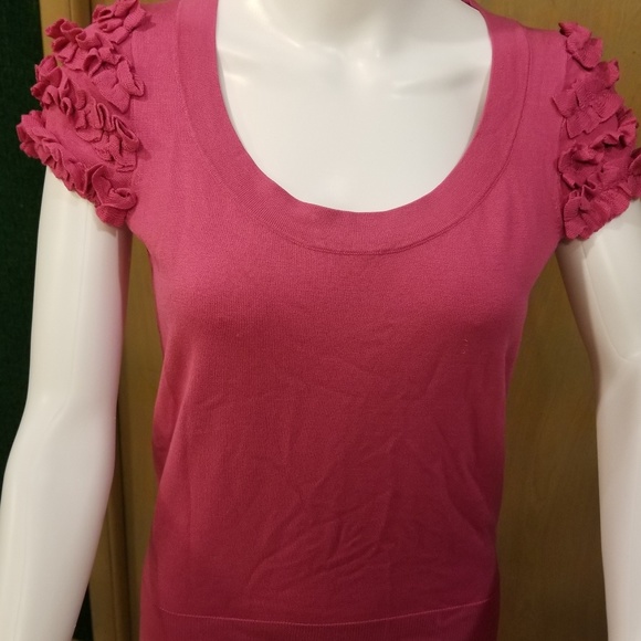 Pink silk/nylon blend sweater - Picture 1 of 6